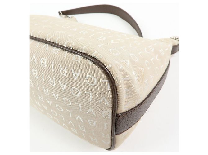 Bulgari Borsa a tracolla e borsa a mano BVLGARI Logo Mania Canvas Beige - vista 14