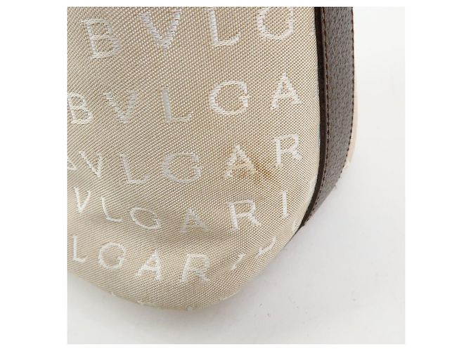 Bulgari Borsa a tracolla e borsa a mano BVLGARI Logo Mania Canvas Beige - vista 17
