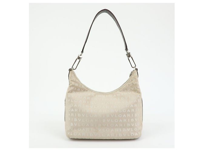 Bulgari Borsa a tracolla e borsa a mano BVLGARI Logo Mania Canvas Beige - vista 2