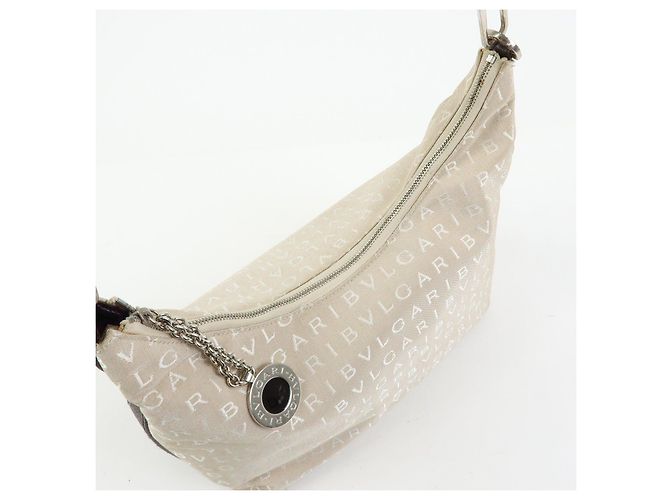 Bulgari Borsa a tracolla e borsa a mano BVLGARI Logo Mania Canvas Beige - vista 20