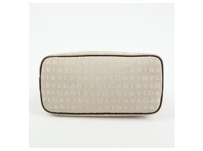 Bulgari Borsa a tracolla e borsa a mano BVLGARI Logo Mania Canvas Beige - vista 5