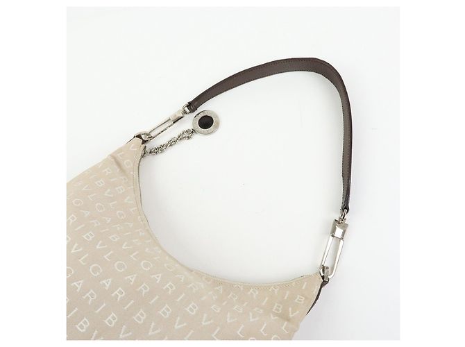 Bulgari Borsa a tracolla e borsa a mano BVLGARI Logo Mania Canvas Beige - vista 6