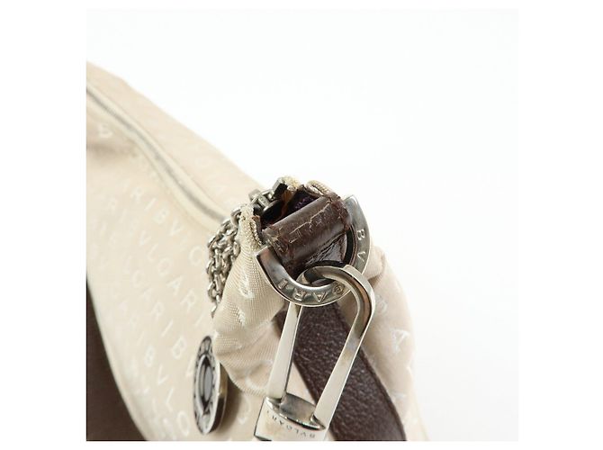 Bulgari Borsa a tracolla e borsa a mano BVLGARI Logo Mania Canvas Beige - vista 9