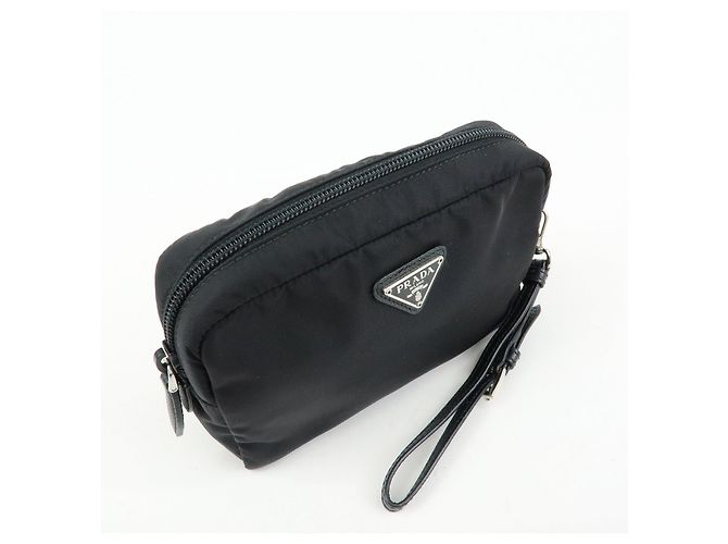 PRADA Necessaire in Re-Nylon e pelle Saffiano con logo Triangle 1NE693 - vista 4