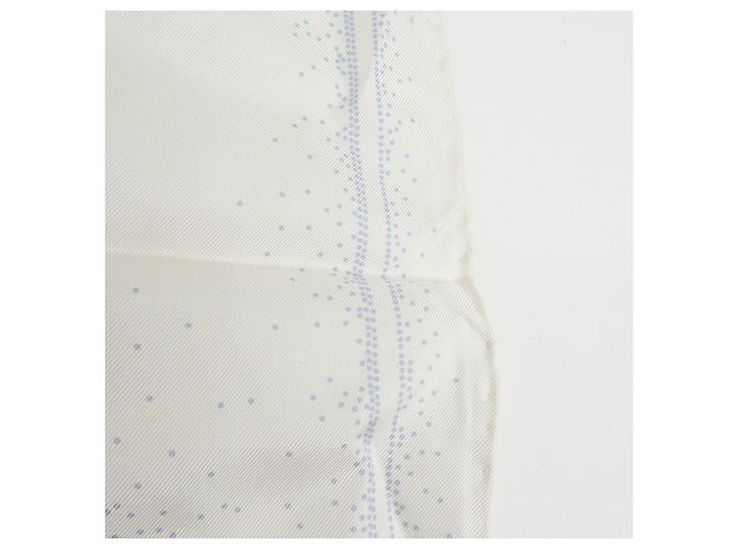 CHANEL Camelia COCO Mark Schal 100% Seide Bär Pinguin Weiß Hellblau - Ansicht 13