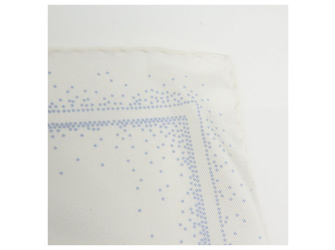 CHANEL Camelia COCO Mark Schal 100% Seide Bär Pinguin Weiß Hellblau - Ansicht 14