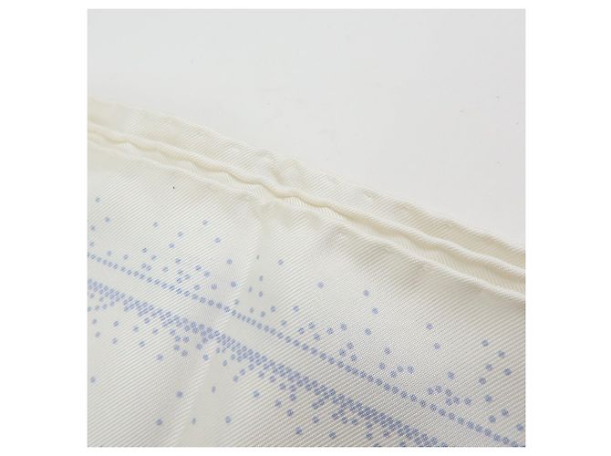 CHANEL Camelia COCO Mark Schal 100% Seide Bär Pinguin Weiß Hellblau - Ansicht 15