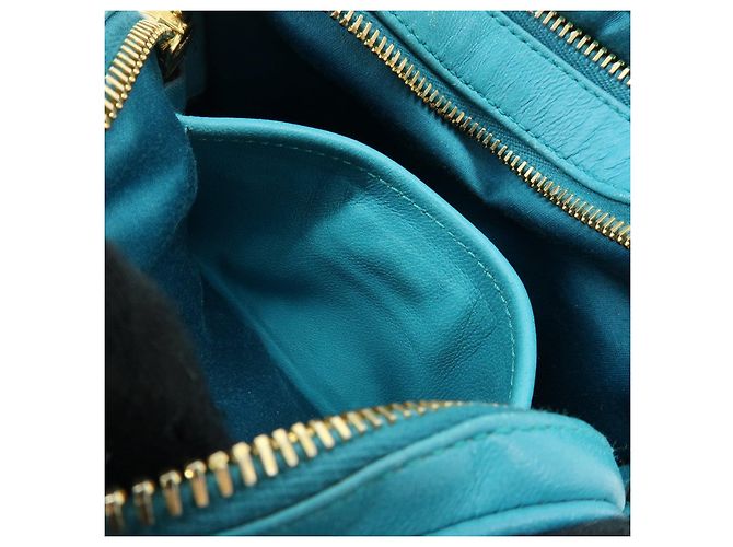 MIU MIU Borsa 2Way in pelle Matelassé Borsa a mano e a tracolla Blue RT0543 - vista 21