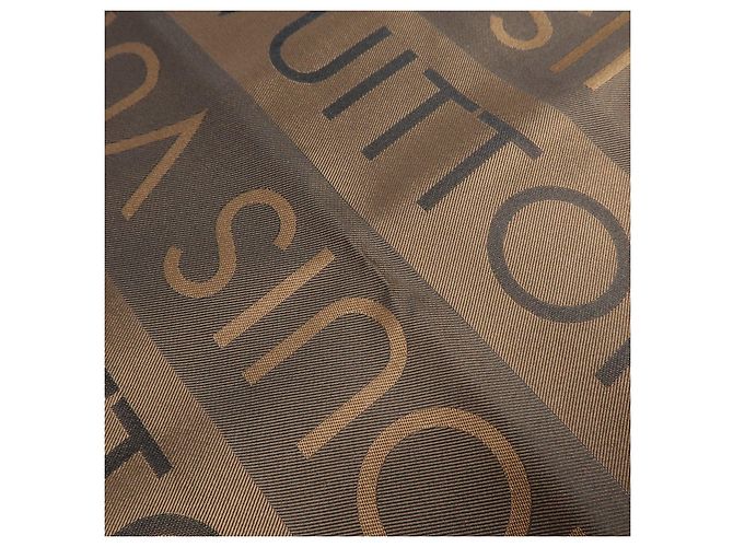Sciarpa Louis Vuitton Logo Pattern 100% Seta Marrone 70×70 - vista 8
