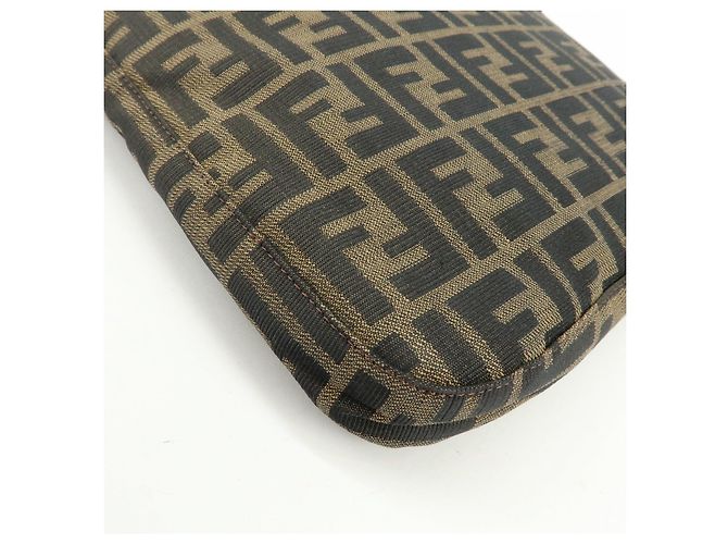 Borsa a mano e a tracolla FENDI in tela jacquard Zucca e pelle, Marrone - vista 12