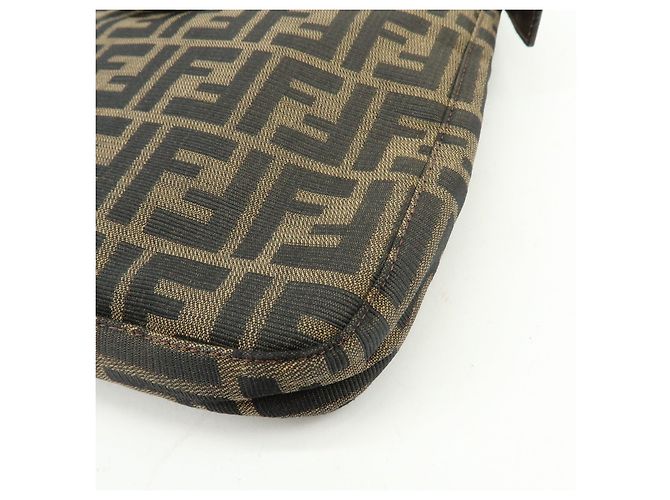Borsa a mano e a tracolla FENDI in tela jacquard Zucca e pelle, Marrone - vista 13