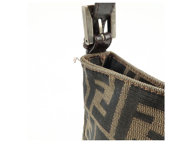 Borsa a mano e a tracolla FENDI in tela jacquard Zucca e pelle, Marrone - vista 15