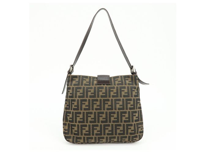 Borsa a mano e a tracolla FENDI in tela jacquard Zucca e pelle, Marrone - vista 2
