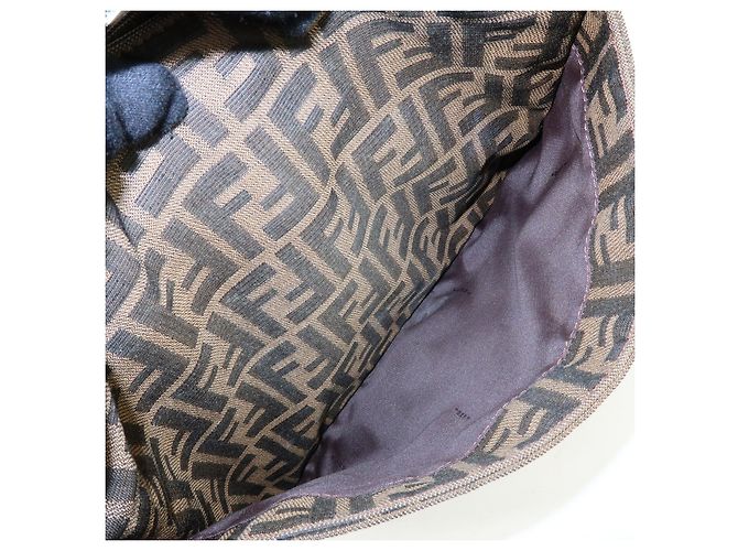 Borsa a mano e a tracolla FENDI in tela jacquard Zucca e pelle, Marrone - vista 22