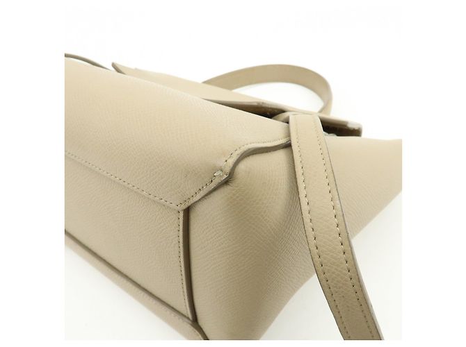 Céline CELINE Borsa Belt Bag in pelle 2WAY Borsa a mano Borsa a tracolla Greige - vista 12