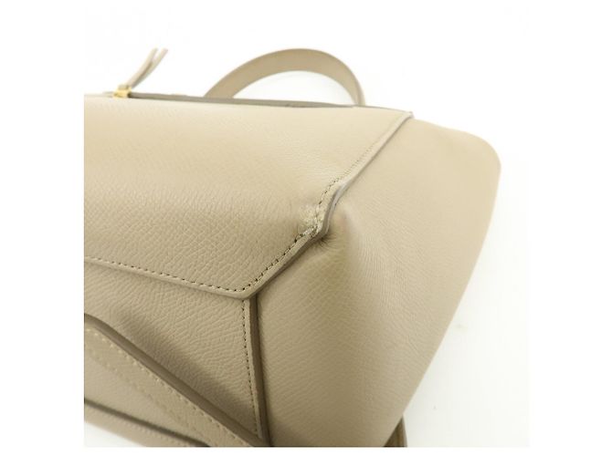 Céline CELINE Borsa Belt Bag in pelle 2WAY Borsa a mano Borsa a tracolla Greige - vista 14