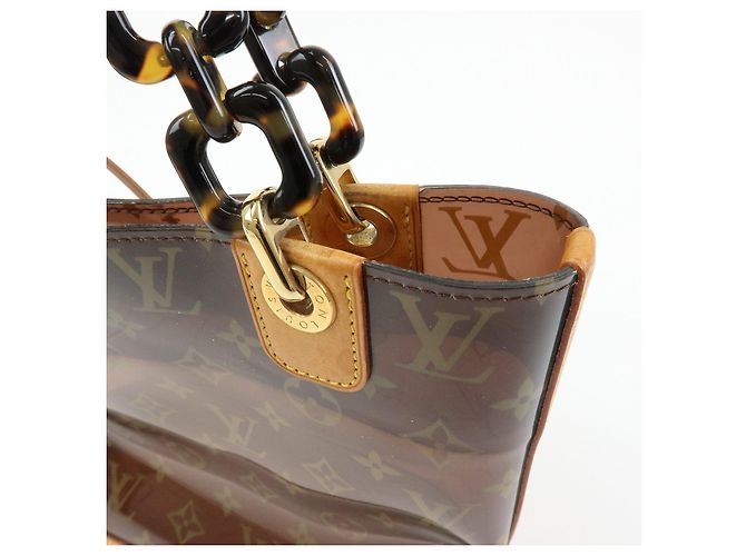 Borsa Tote Louis Vuitton Monogram Cabas Ambre PM Trasparente Marrone M92502 - vista 18