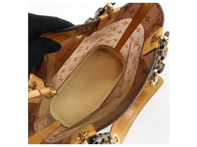 Borsa Tote Louis Vuitton Monogram Cabas Ambre PM Trasparente Marrone M92502 - vista 19