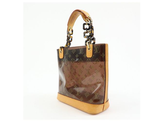 Borsa Tote Louis Vuitton Monogram Cabas Ambre PM Trasparente Marrone M92502 - vista 3