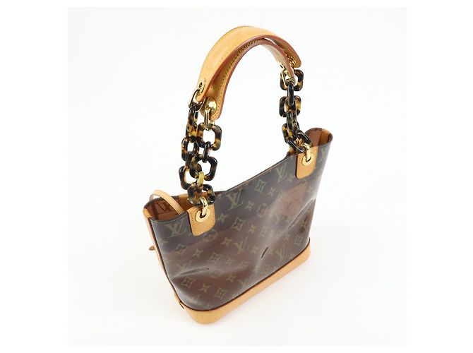 Borsa Tote Louis Vuitton Monogram Cabas Ambre PM Trasparente Marrone M92502 - vista 4