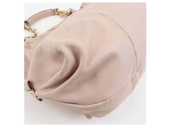 Salvatore Ferragamo Borsa a tracolla in pelle con catena e fiocco Ferragamo Vara Pink - vista 11