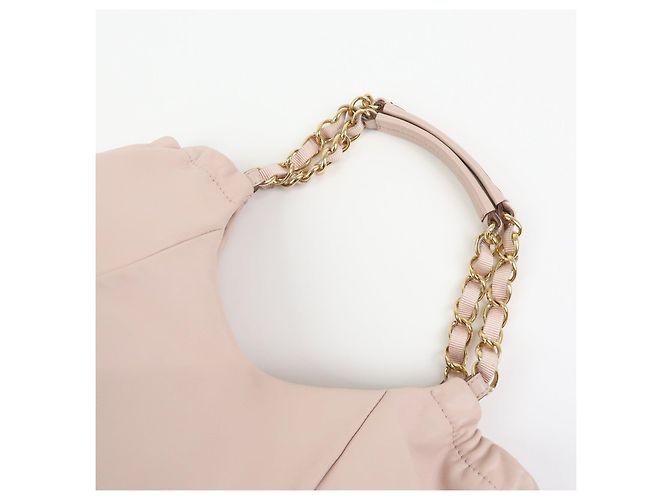 Salvatore Ferragamo Borsa a tracolla in pelle con catena e fiocco Ferragamo Vara Pink - vista 6