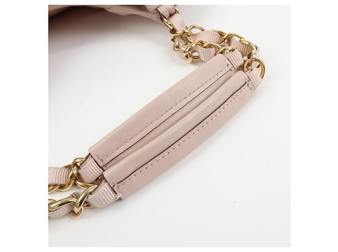 Salvatore Ferragamo Borsa a tracolla in pelle con catena e fiocco Ferragamo Vara Pink - vista 7