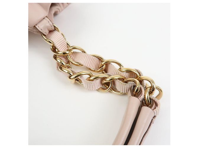 Salvatore Ferragamo Borsa a tracolla in pelle con catena e fiocco Ferragamo Vara Pink - vista 8