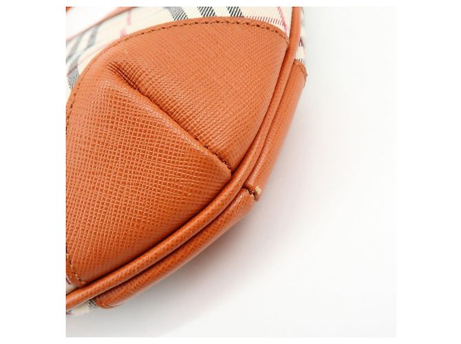 Borsa a tracolla BURBERRY Nova Plaid in tela e pelle Beige - vista 12