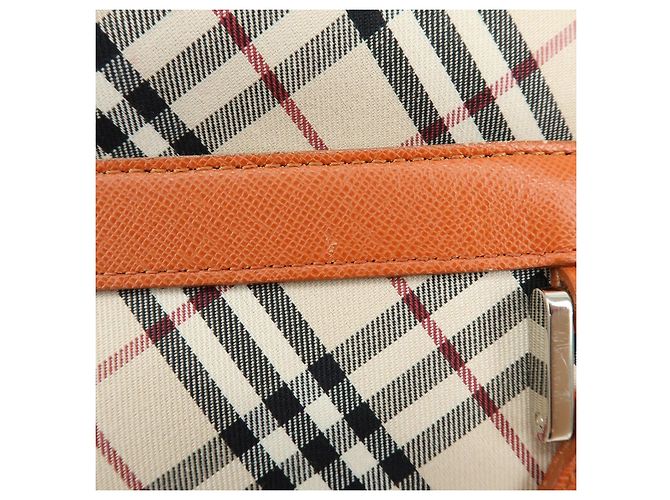 Borsa a tracolla BURBERRY Nova Plaid in tela e pelle Beige - vista 17