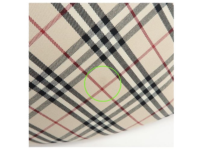 Borsa a tracolla BURBERRY Nova Plaid in tela e pelle Beige - vista 18