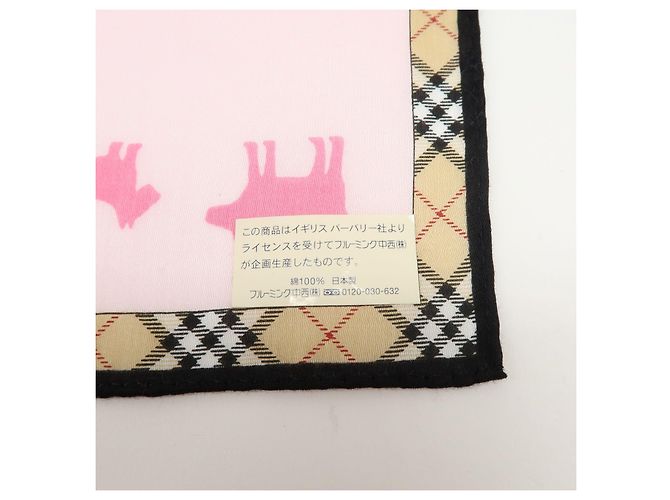 BURBERRY Set di 2 fazzoletti in cotone 100% Nova Plaid Rosa Beige - vista 10