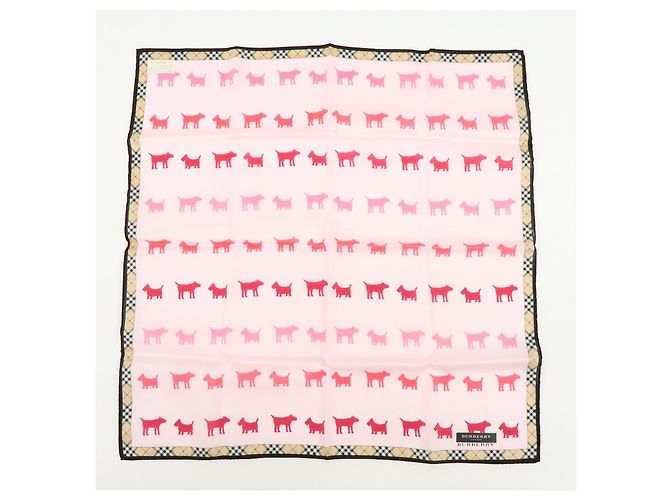 BURBERRY Set di 2 fazzoletti in cotone 100% Nova Plaid Rosa Beige - vista 2