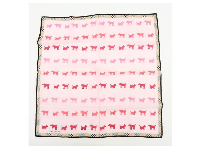 BURBERRY Set di 2 fazzoletti in cotone 100% Nova Plaid Rosa Beige - vista 3
