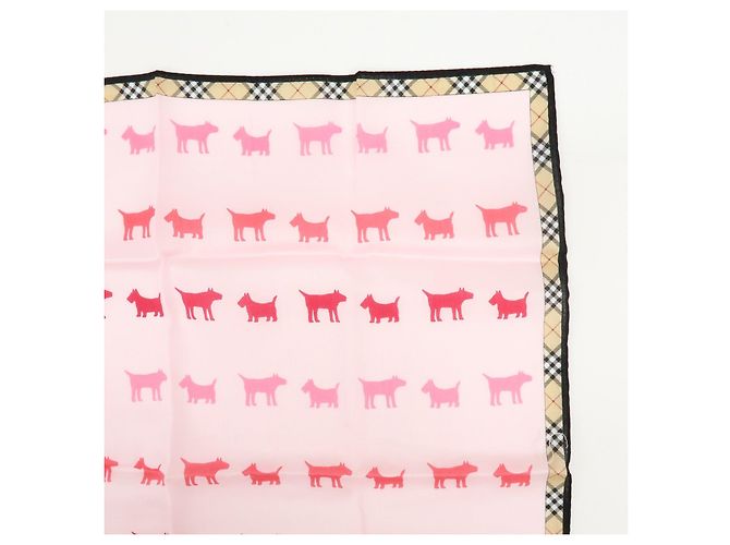 BURBERRY Set di 2 fazzoletti in cotone 100% Nova Plaid Rosa Beige - vista 4