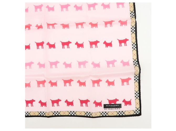 BURBERRY Set di 2 fazzoletti in cotone 100% Nova Plaid Rosa Beige - vista 7