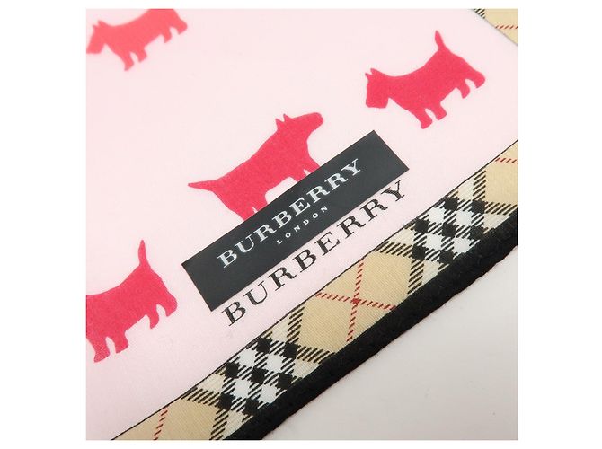 BURBERRY Set di 2 fazzoletti in cotone 100% Nova Plaid Rosa Beige - vista 9