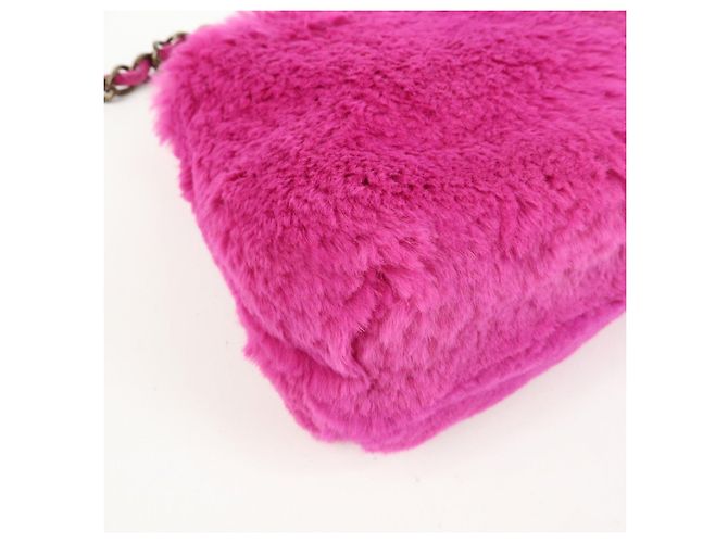 Bolsa de Ombro com Corrente em Couro e Pele de Coelho CHANEL Purple - vista 10
