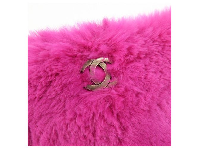 Bolsa de Ombro com Corrente em Couro e Pele de Coelho CHANEL Purple - vista 14
