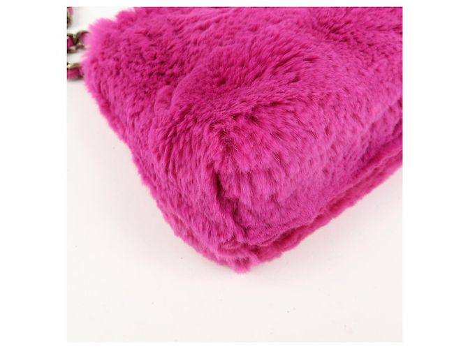 Bolsa de Ombro com Corrente em Couro e Pele de Coelho CHANEL Purple - vista 8