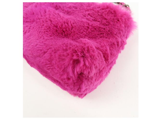 Bolsa de Ombro com Corrente em Couro e Pele de Coelho CHANEL Purple - vista 9