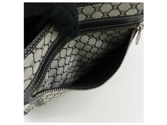 Céline Borsa a spalla e a mano CELINE in tela Macadam e pelle Nera - vista 14