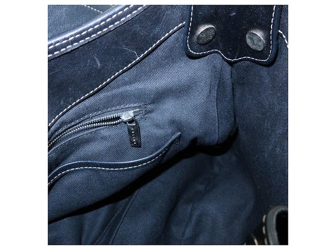 Céline Borsa a spalla e a mano CELINE in tela Macadam e pelle Nera - vista 18