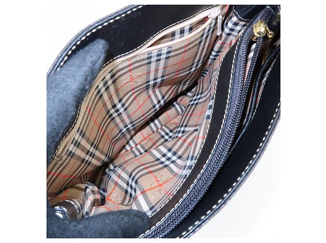 BURBERRY Borsa a mano e tote bag in pelle Nova Plaid Nera - vista 23