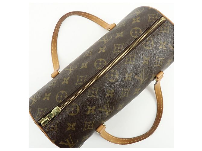 Borsa a mano Louis Vuitton Monogram Papillon 26 Vecchio Stile Marrone M51366 - vista 21