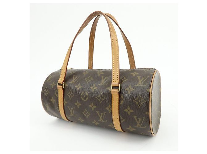 Borsa a mano Louis Vuitton Monogram Papillon 26 Vecchio Stile Marrone M51366 - vista 3