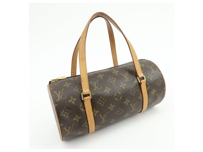 Borsa a mano Louis Vuitton Monogram Papillon 26 Vecchio Stile Marrone M51366 - vista 4