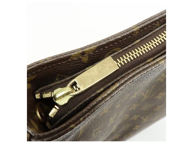 Borsa a spalla e a mano Louis Vuitton Monogram Looping GM Brown M51145 - vista 19