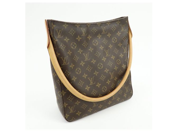 Borsa a spalla e a mano Louis Vuitton Monogram Looping GM Brown M51145 - vista 4