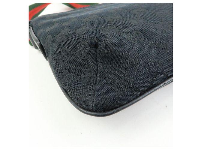 Borsa a tracolla GUCCI Sherry GG Canvas e pelle Nera 189749 - vista 11